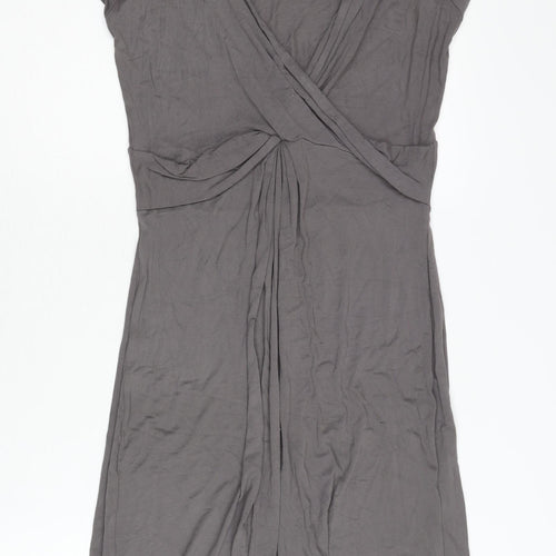 The White Company Grey Women's Knee Length Wrap Dress M