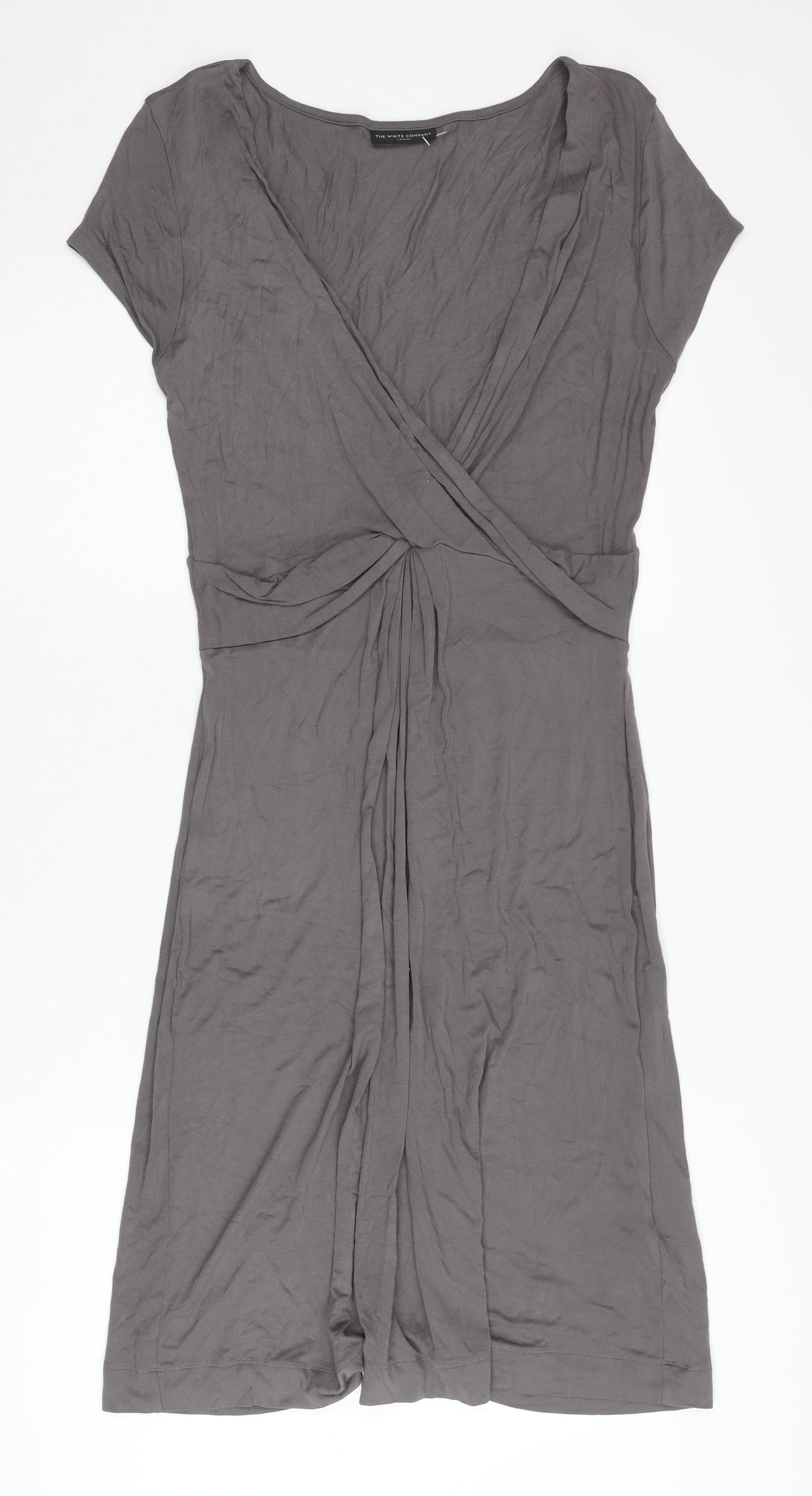 The White Company Grey Women's Knee Length Wrap Dress M