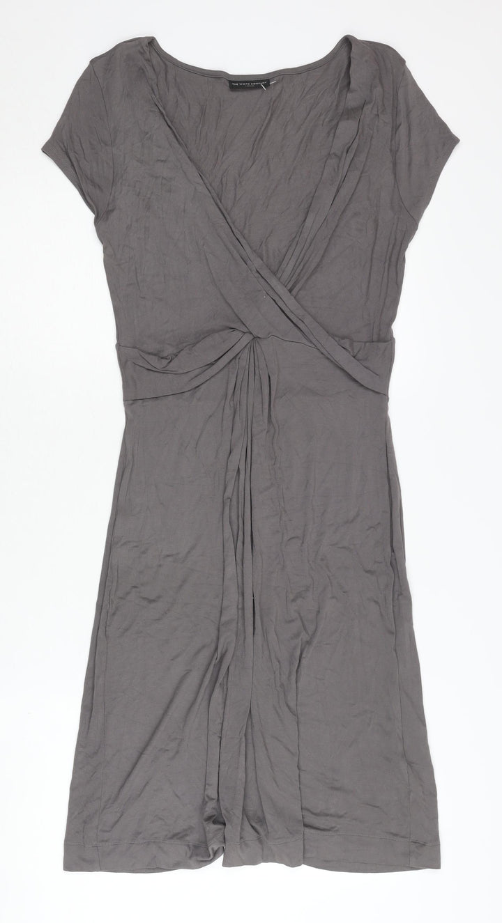The White Company Grey Women's Knee Length Wrap Dress M