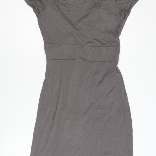 The White Company Grey Women's Knee Length Wrap Dress M