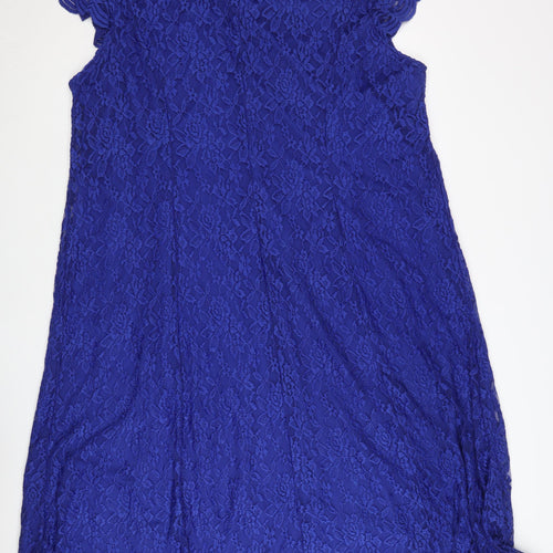 Julipa Plus Size Blue Lace Women's Dress