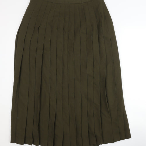 Country Casuals Green Pleated Midi Skirt Size 18