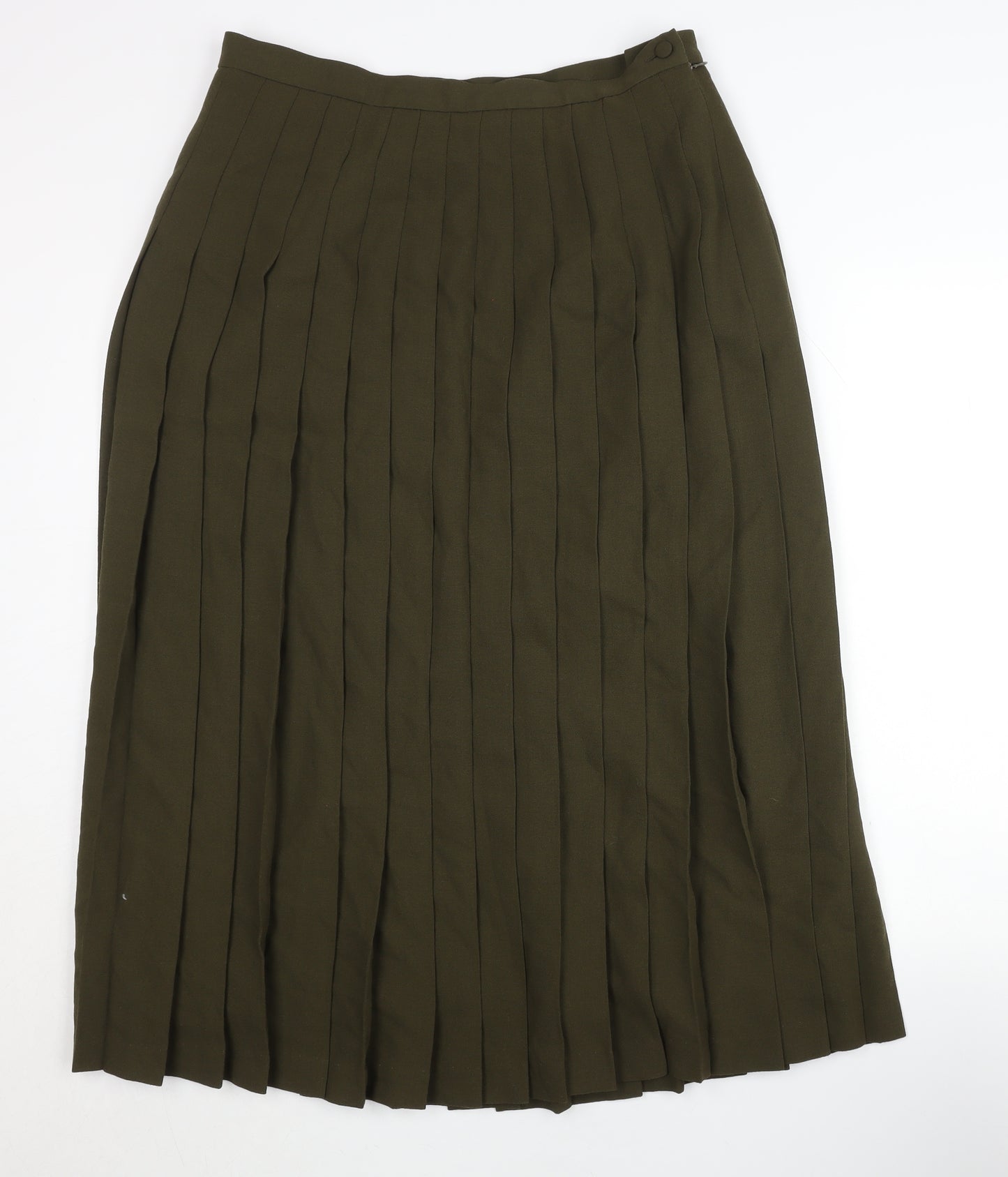Country Casuals Green Pleated Midi Skirt Size 18