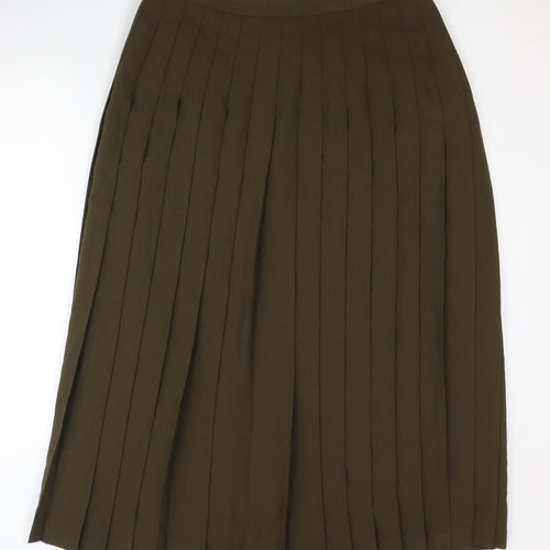 Country Casuals Green Pleated Midi Skirt Size 18