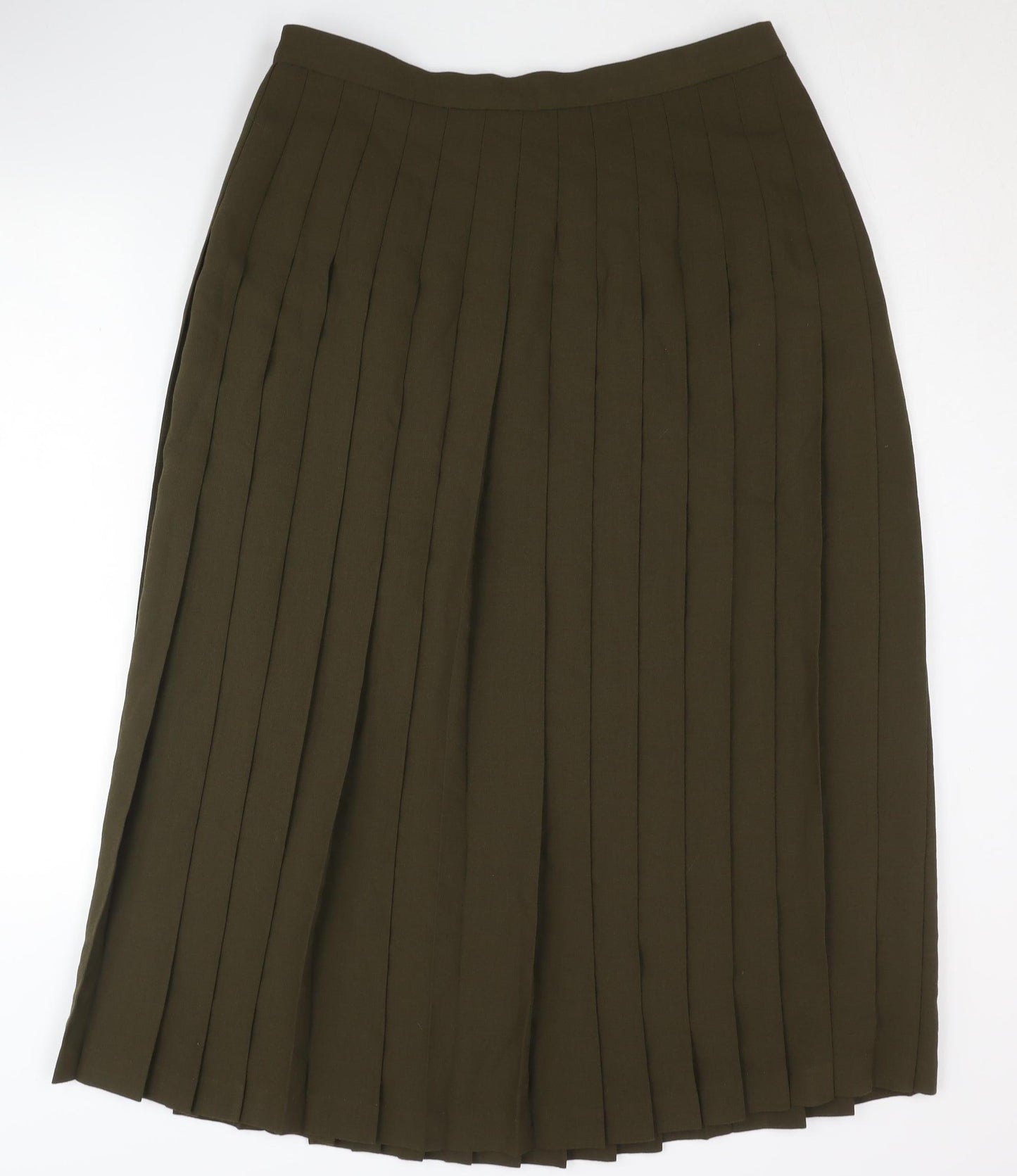 Country Casuals Green Pleated Midi Skirt Size 18