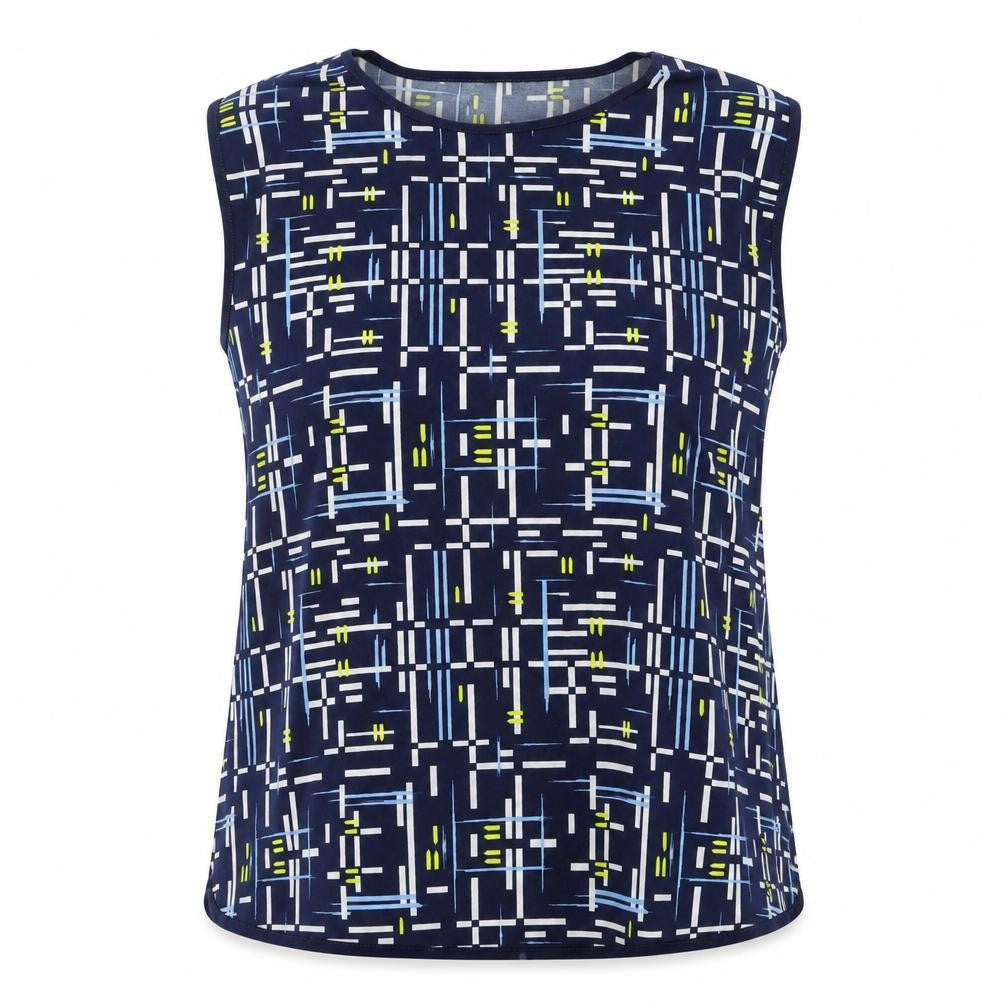 Front view of Dunnes Women's Geometric Print Tank Top, size 20
