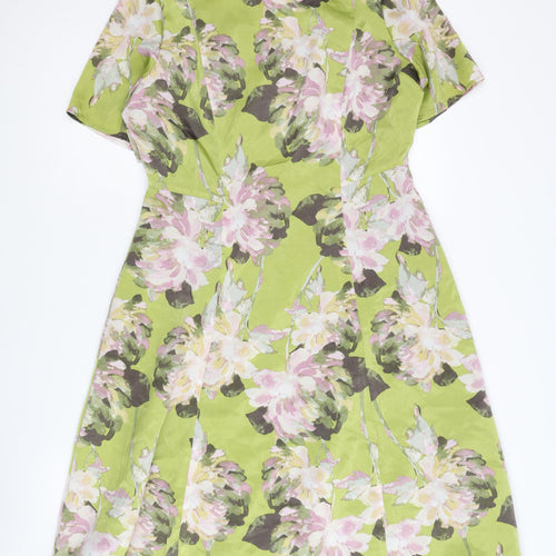 Eastex Women's Green Floral A-Line Dress, Size 10