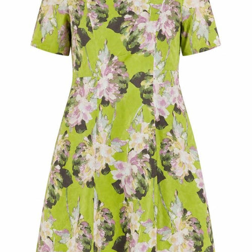 Eastex Women's Green Floral A-Line Dress, Size 10