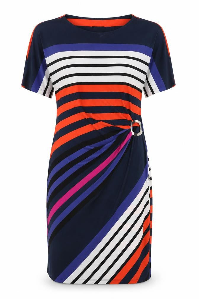Front view of Episode Women's Multicoloured Striped Shift Dress M