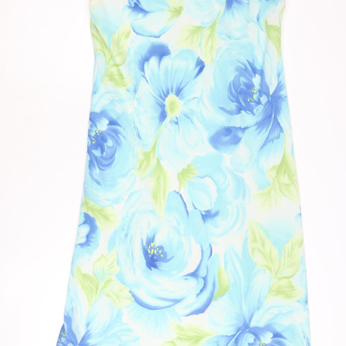S.L. Fashions Women's Blue Floral Dress Size 14