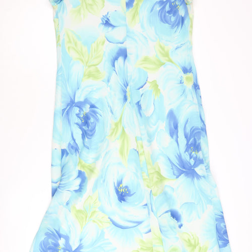 S.L. Fashions Women's Blue Floral Dress Size 14