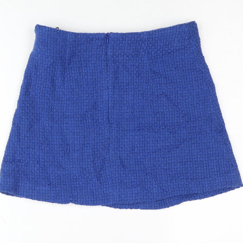 Zara Women's Blue Short Buttoned Skirt Size 12