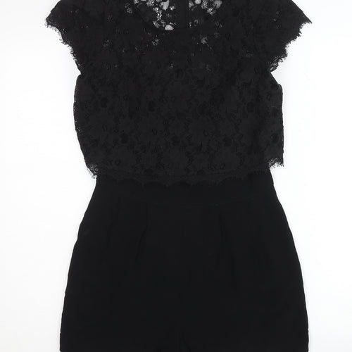 Marks and Spencer Black Lace Playsuit Size 8 Women