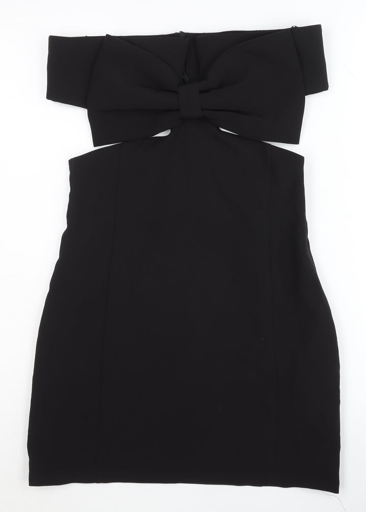 Zara Women's Black Off Shoulder Cocktail Dress L