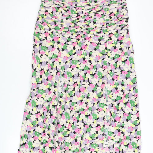 H&M Women's Multicoloured Floral Skirt Size 8