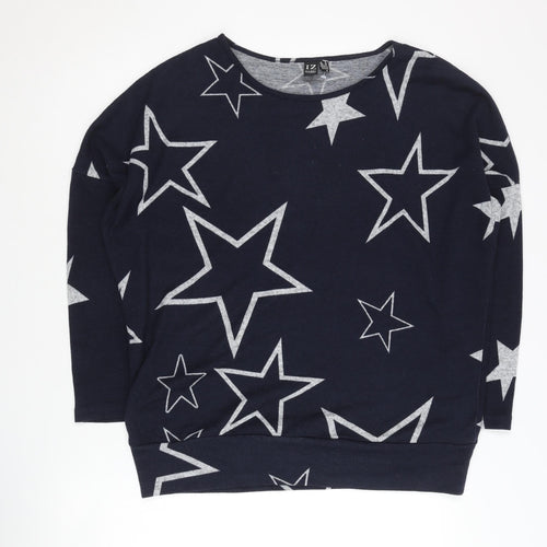 Izabel London Women's Blue Star Print Pullover Jumper Size 10