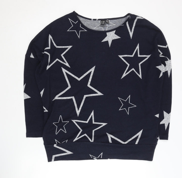 Izabel London Women's Blue Star Print Pullover Jumper Size 10