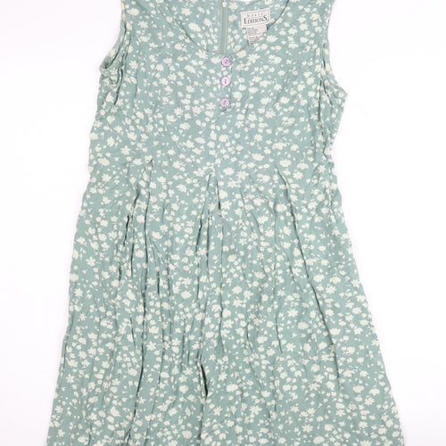 Basic Editions Women's Green Floral Playsuit M
