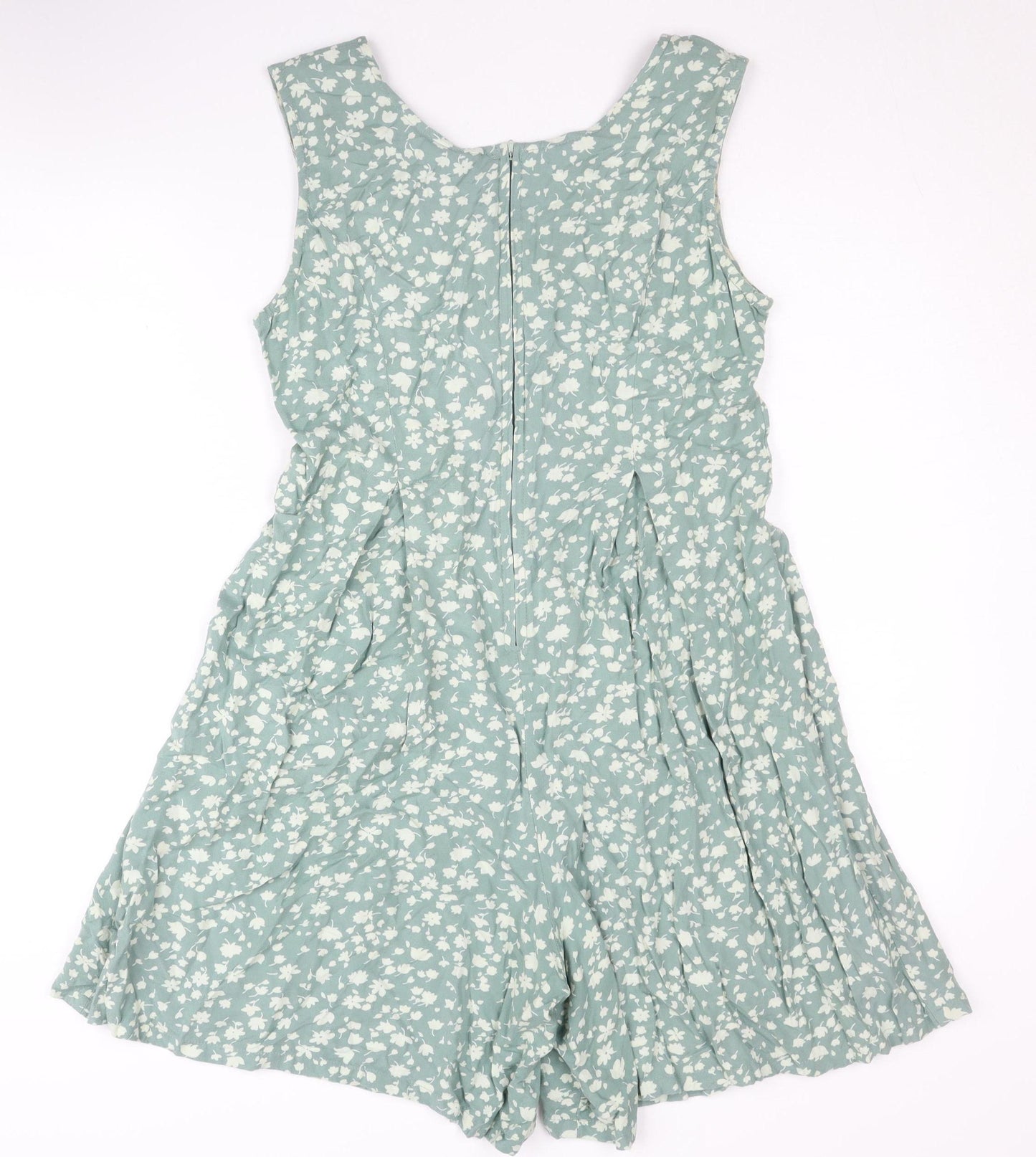Basic Editions Women's Green Floral Playsuit M