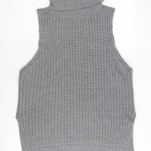 Brave Soul Women's Grey Roll Neck Vest XS