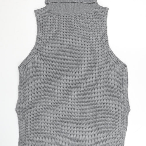 Brave Soul Women's Grey Roll Neck Vest XS