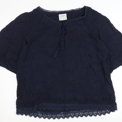 Vero Moda Women Blue M Blouse with Tassels Casual