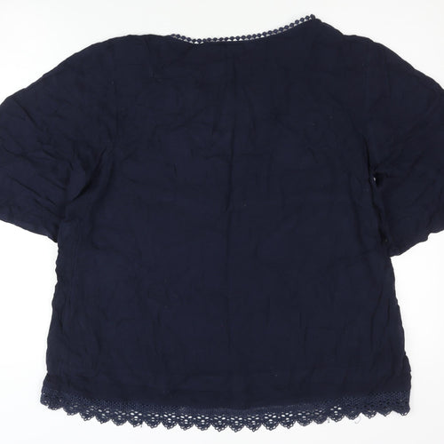 Vero Moda Women Blue M Blouse with Tassels Casual