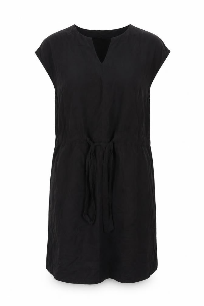 Front view of Julipa Women's Black Sleeveless Dress, size 14