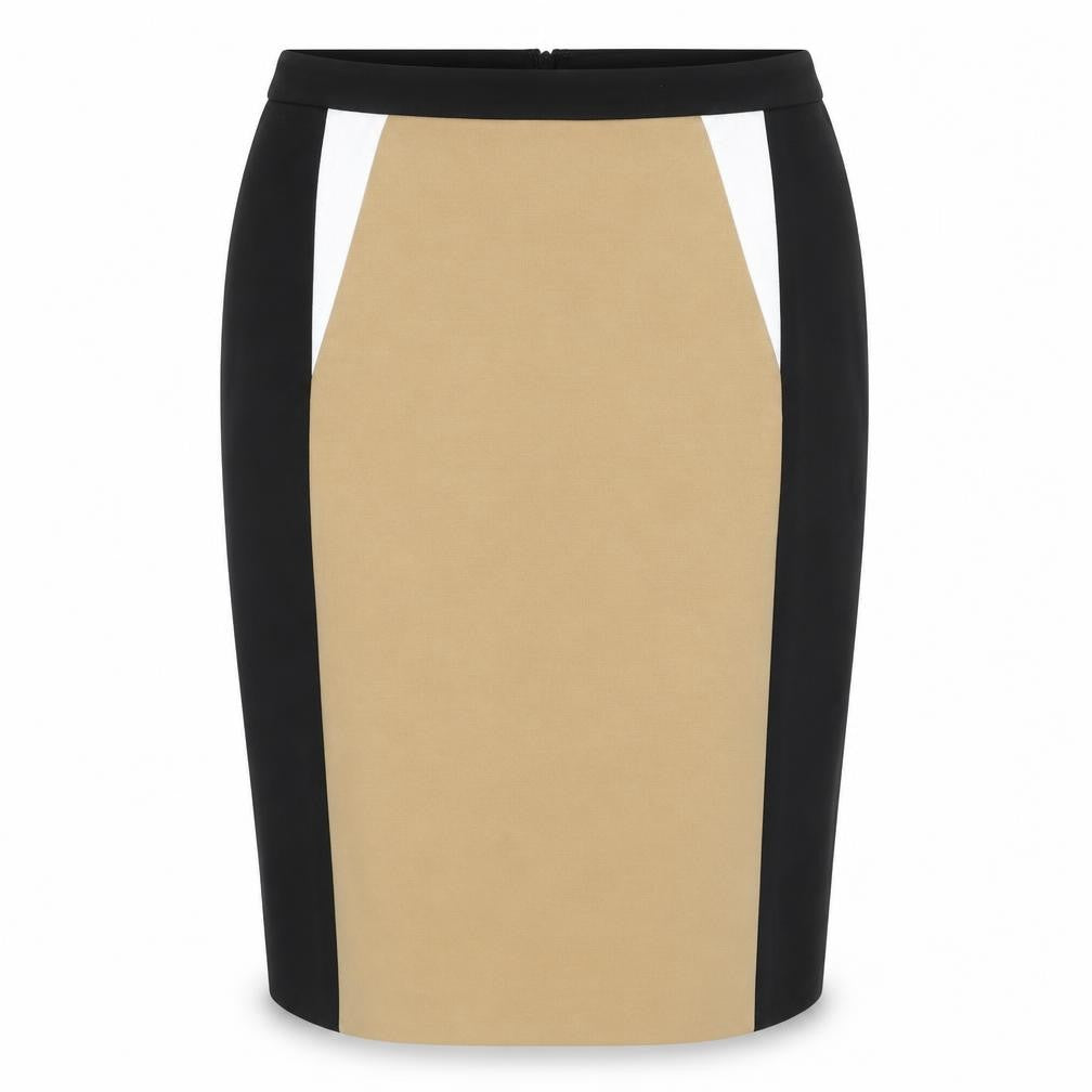 Episode Women's Beige & Black Pencil Skirt, Size 16