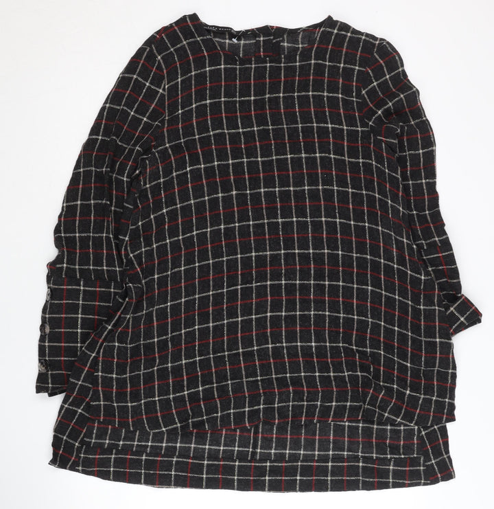 Zara Women's Black Checked Jumper XS