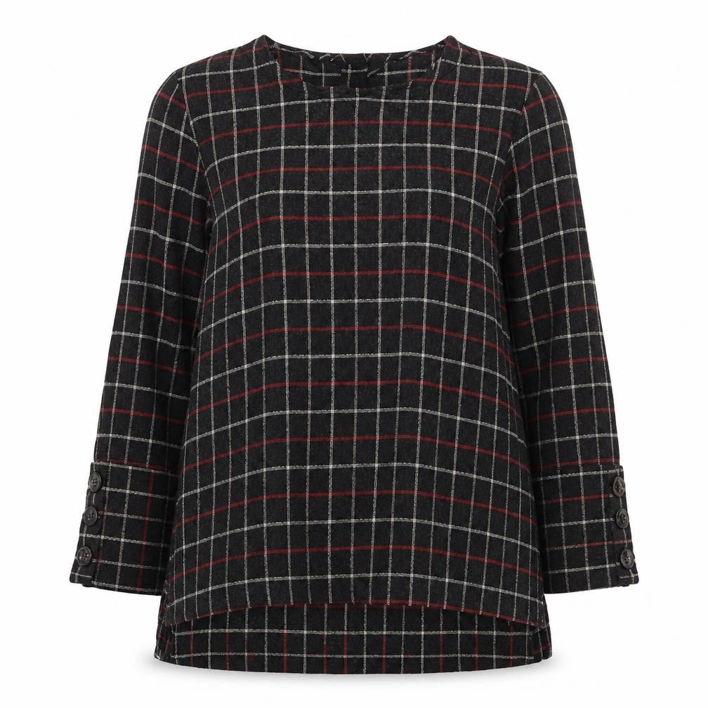 Front view of Zara Women's Black Checked Jumper XS