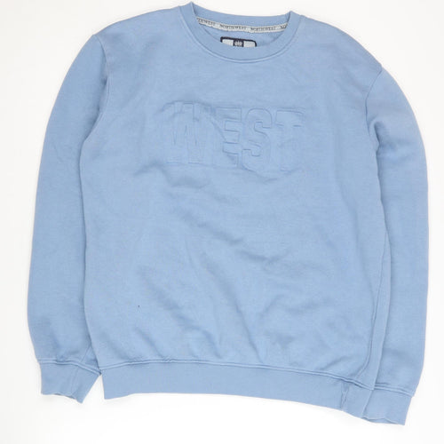 North West Men's Blue Logo Sweatshirt L