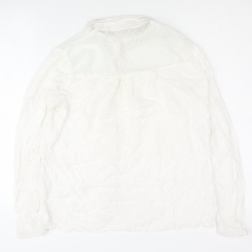 NAF NAF Women's White Button-Up Shirt Size 8