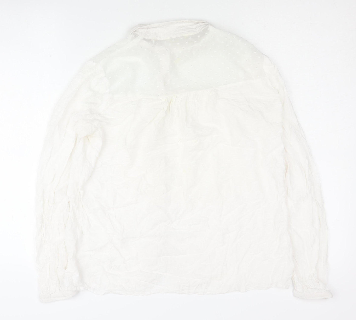NAF NAF Women's White Button-Up Shirt Size 8