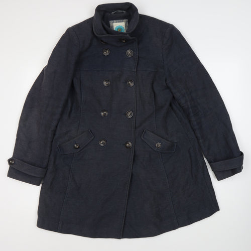 White Stuff Women's Blue Pea Coat Size 12 Classic Style