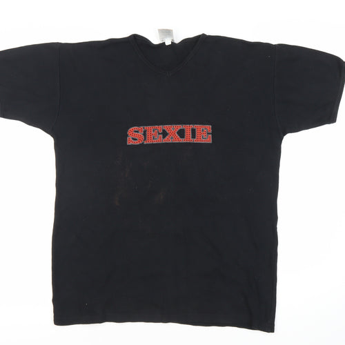 Ultimate Unisex Black M V-Neck T-Shirt Casual