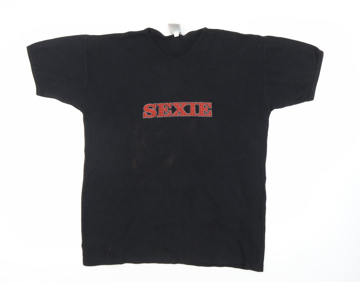 Ultimate Unisex Black M V-Neck T-Shirt Casual
