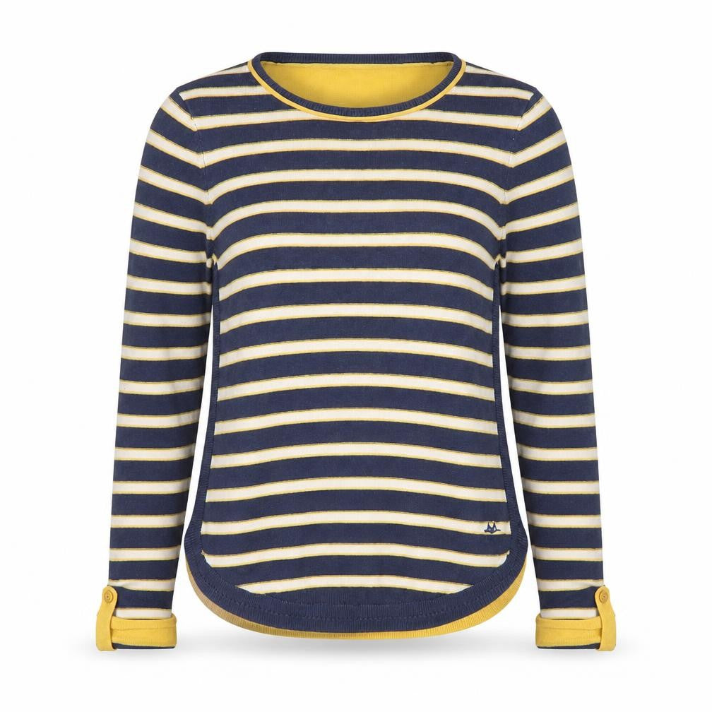 Front view of Mantaray Women's Multicoloured Striped jumper, size 10