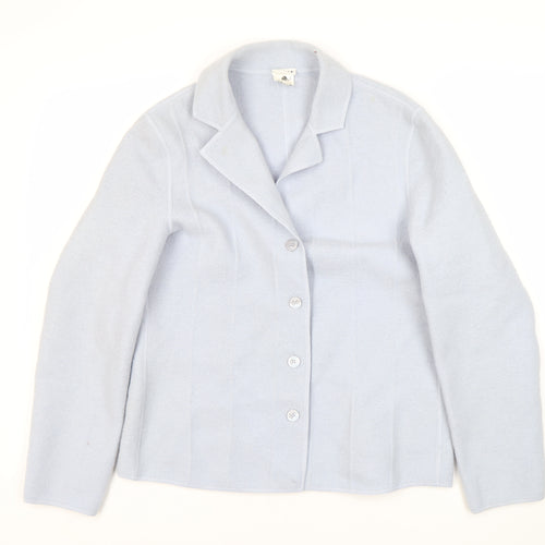 Lucia Women's Blue Wool Button Mid-Length Jacket