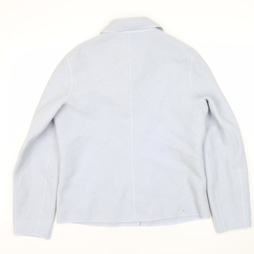 Lucia Women's Blue Wool Button Mid-Length Jacket
