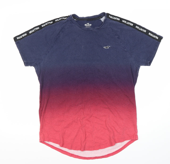 Hollister Men's Blue Gradient Short Sleeve T-Shirt M