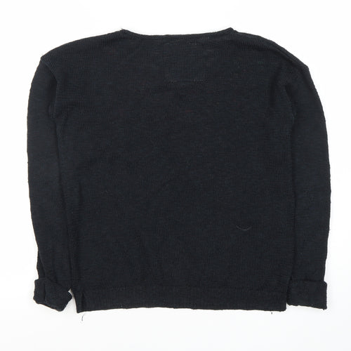 Luperdry Women’s Black Floral Pullover Jumper 2XS