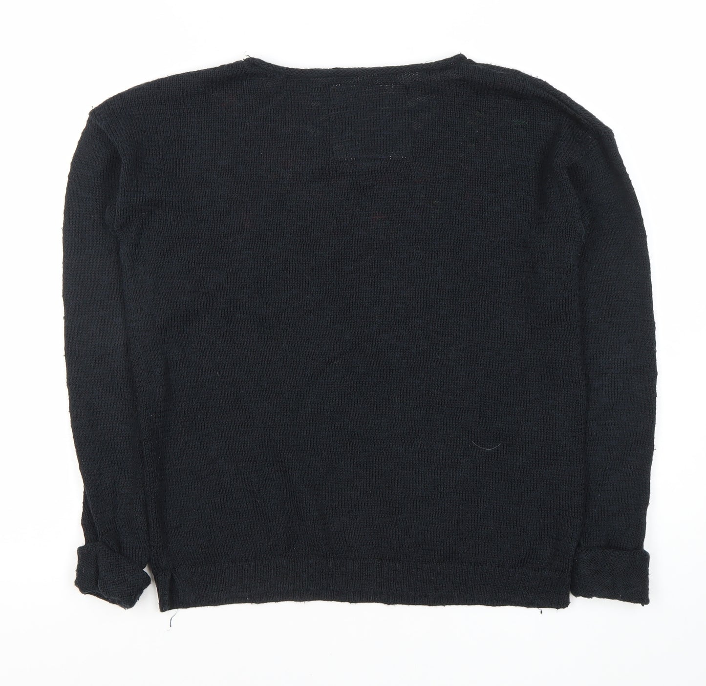 Luperdry Women’s Black Floral Pullover Jumper 2XS