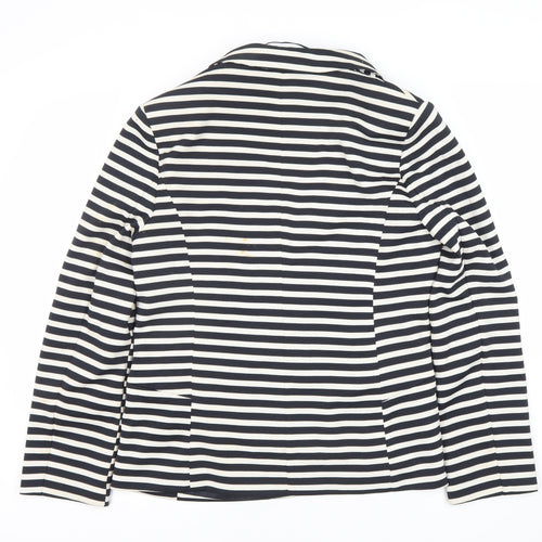 Oasis Women's Black Striped Blazer, UK 14, Excellent