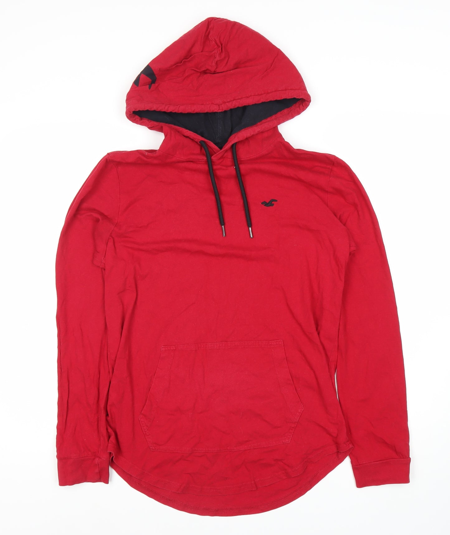 Hollister Men's Red Hooded Pullover Hoodie, Small