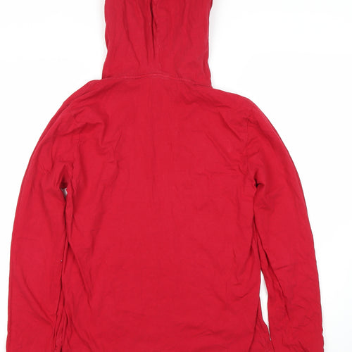 Hollister Men's Red Hooded Pullover Hoodie, Small
