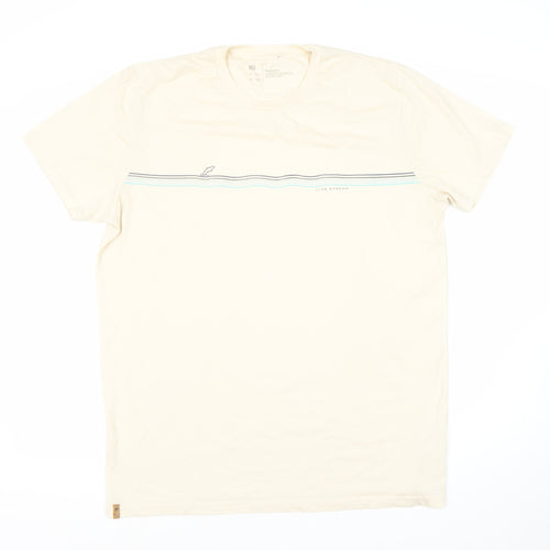 Treeblend Men's Ivory XL T-Shirt, Short Sleeve, Graphic Design