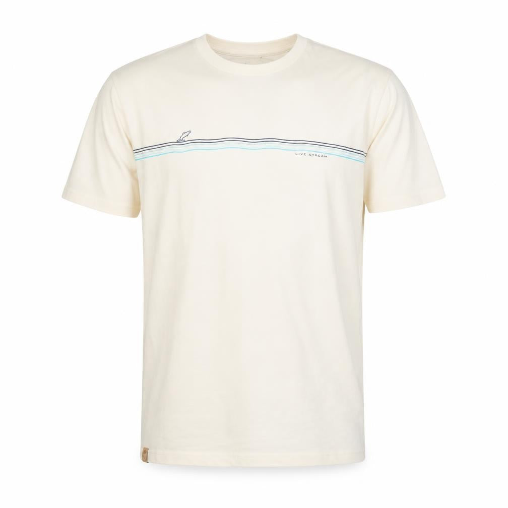 Front view of Treeblend Men's Ivory XL T-Shirt, Short Sleeve, Graphic Design