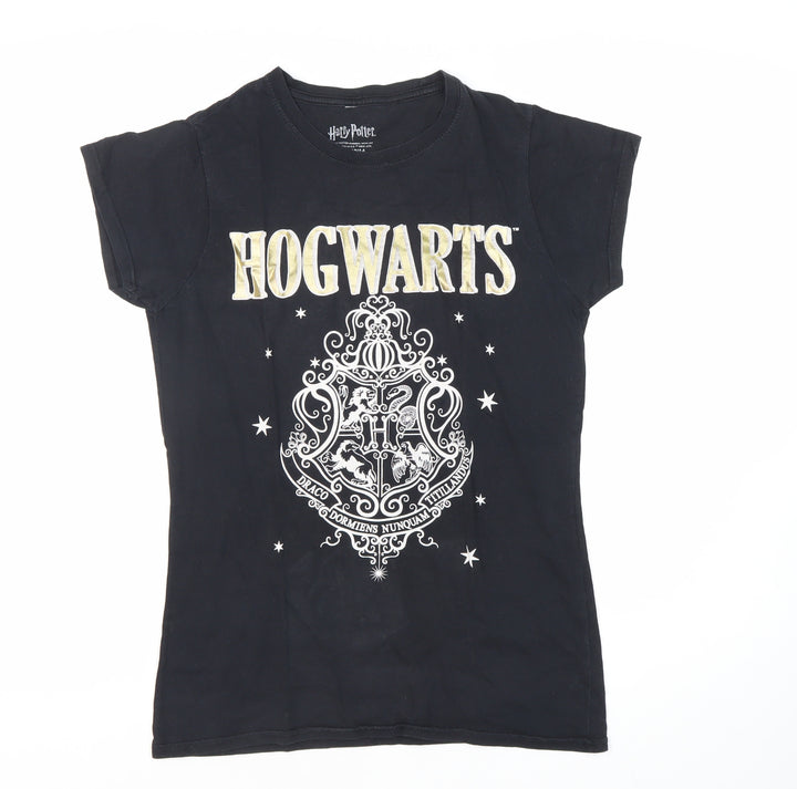 Harry Potter Women's Black Hogwarts T-Shirt, Size 12