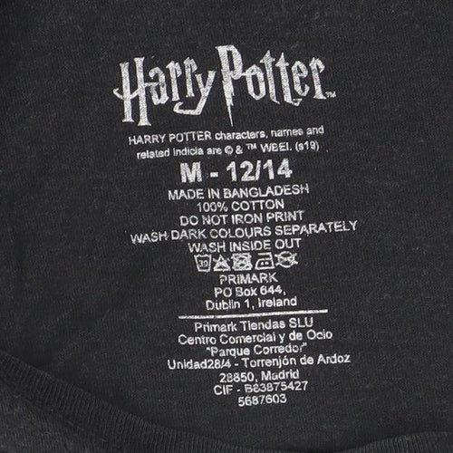 Harry Potter Women's Black Hogwarts T-Shirt, Size 12